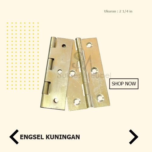 Engsel Kuningan 2 Inch / Engsel Pintu / Engsel Jendela Kuningan 5 Cm