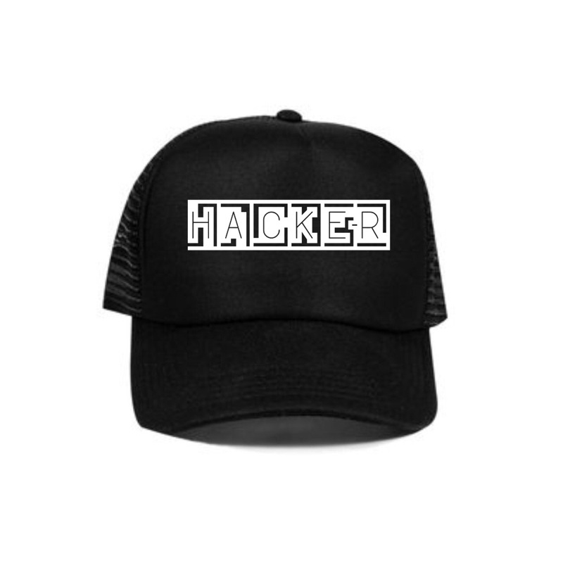 (COD) TERLARIS Topi Trucker Custom HACKER - Hitam