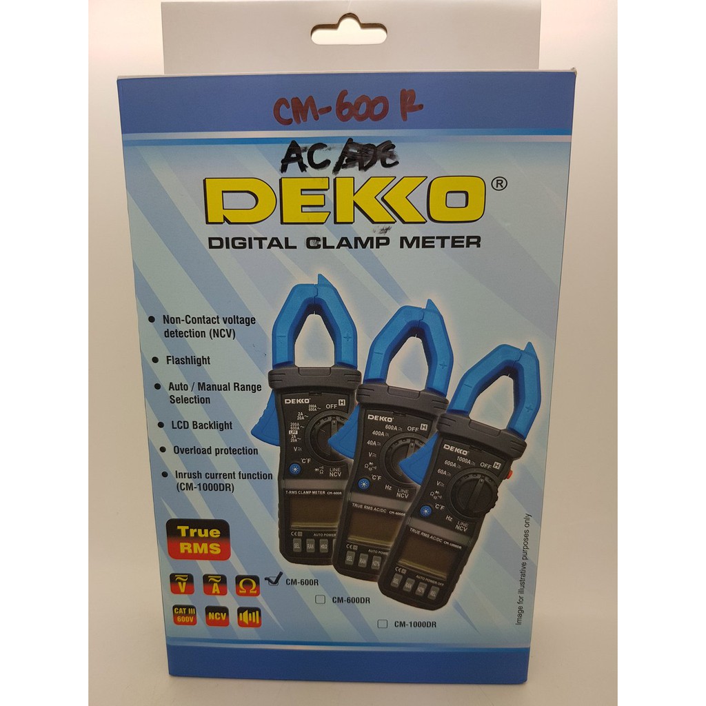 Clamp Meter AC - Tang Ampere DEKKO CM-600R TRUE RMS  Thermometer