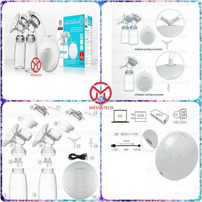 Mediatech Pompa Asi Elektrik Ganda BPA Free Breast Pump Real Bubee GARANSI