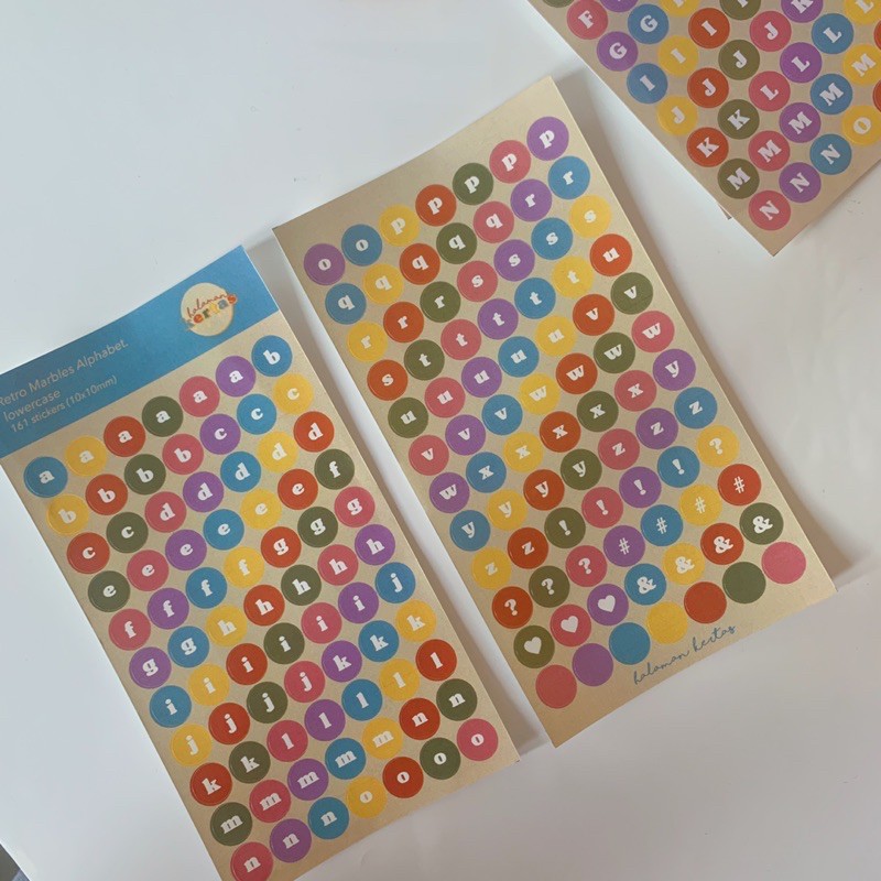 

Retro marbles alphabet sticker (Stiker huruf alfabet retro)