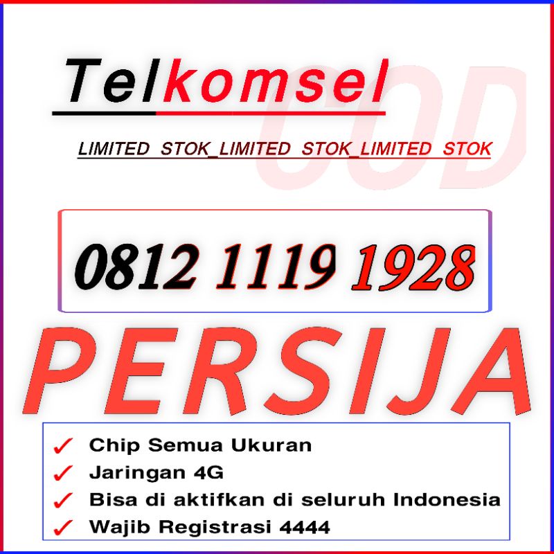 Nomor cantik Telkomsel Tahun lahir Persija