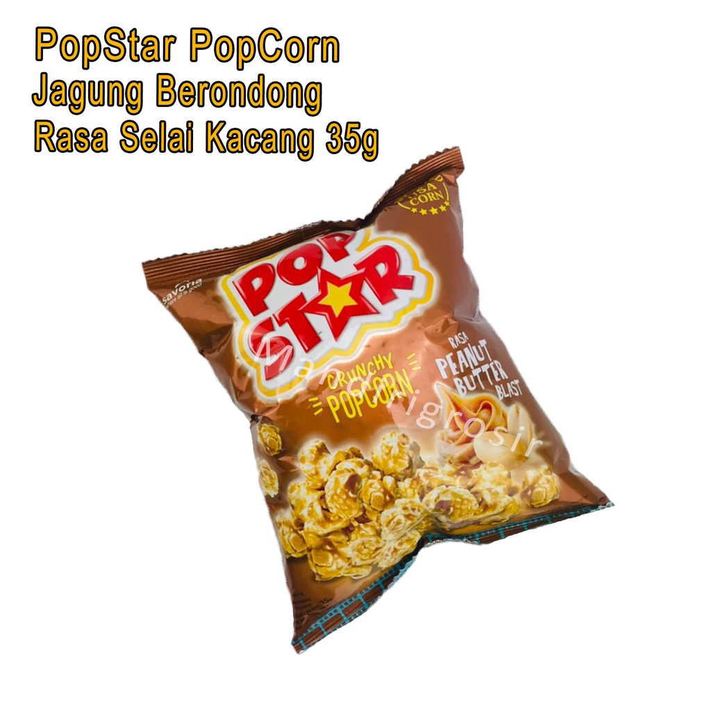 Jagung Berondong *PopStar PopCorn * Rasa Peanut Butter Blast * 35g