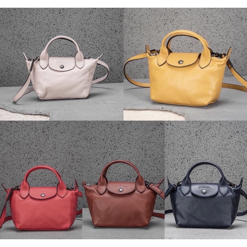 Le Pliage Cuir Mini Top handle Bag