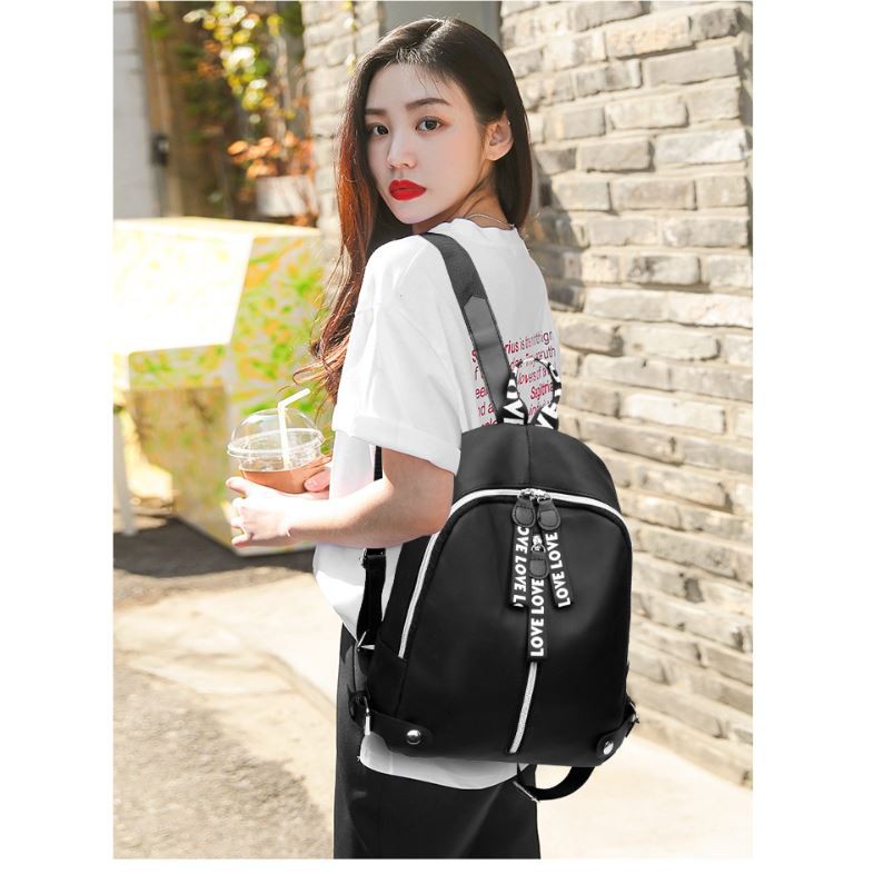 Tas Ransel Wanita Korean Fashion Bahan Oxford Backpack Fashion Simple Love