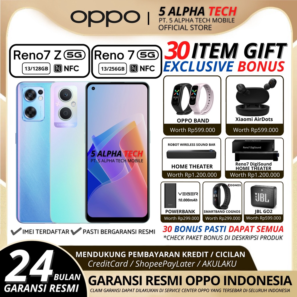 OPPO RENO7 5G | RENO7 Z 5G | RENO7 4G 8/256GB 8/128GB RENO 7 5G RENO 7 Z GARANSI RESMI OPPO