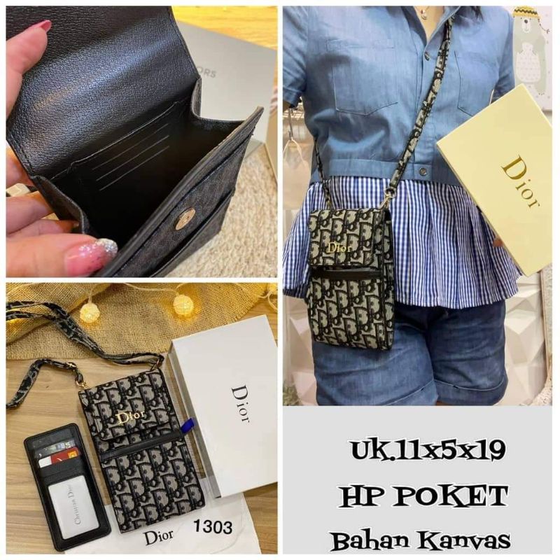 BEST SELLER tas hpo sling bag phone import set card holder tempat kartu free box