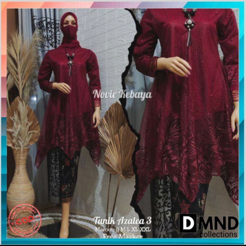 COD SET KEBAYA TUNIK/SET KEBAYA AZALEA TUNIK IMPORT/KEBAYA TUNIK PREMIUM