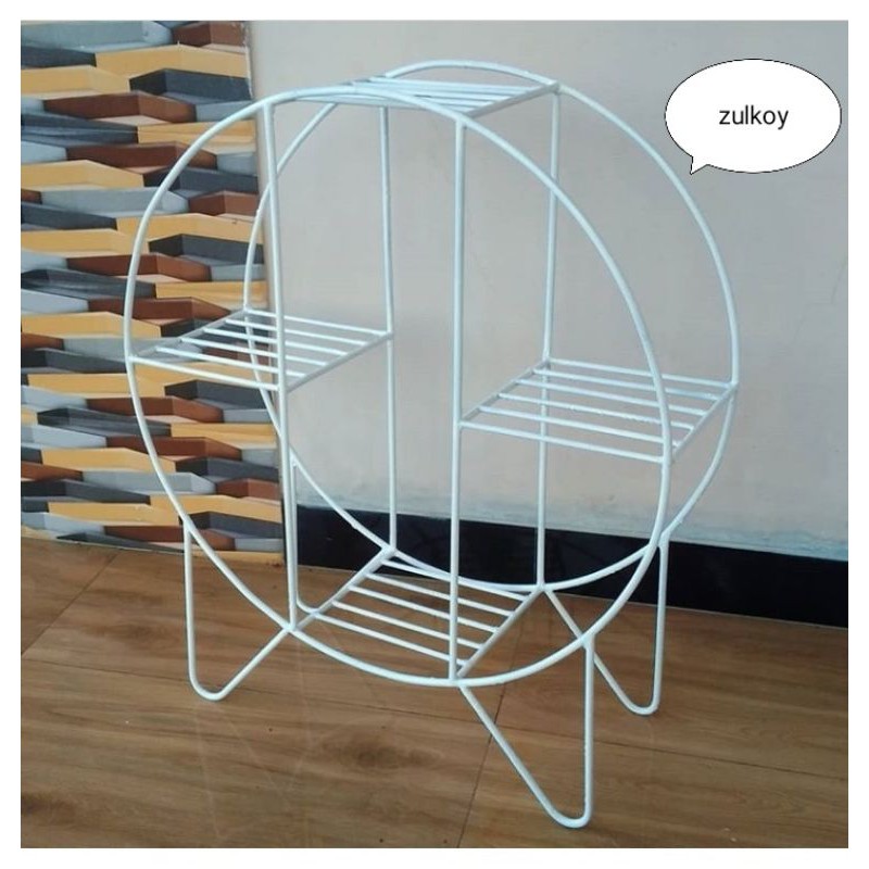 rak Besi 4 susun lingkaran - Rak Pot Tanaman Bunga Hias 4 tingkat unik