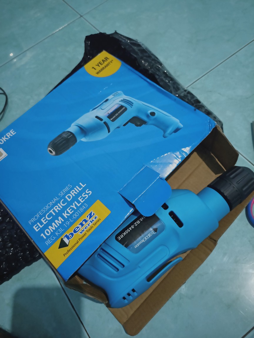 Mesin Bor 10 Mm Benz Electric Drill Keyless 10mm Benz Werkz