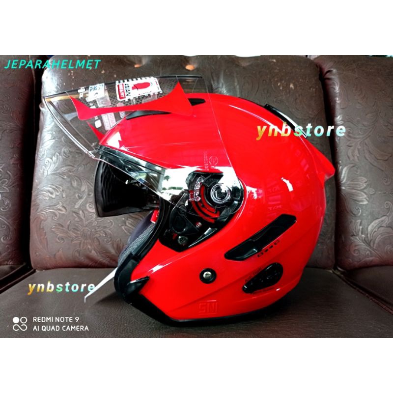 Helm KYT Galaxy Flat R Solid Motif Double Visor Original | KYT Half Face Galaxy Flat R Polos Black Hitam Doff Metalik Fire Red Merah Maroon Ferrari White Putih Gorila Grey Gunmetal Abu Aqua Blue Motif 4 5 Mimetic Neon Matrix Red Blue Yellow galaxy Slide-Fire Red