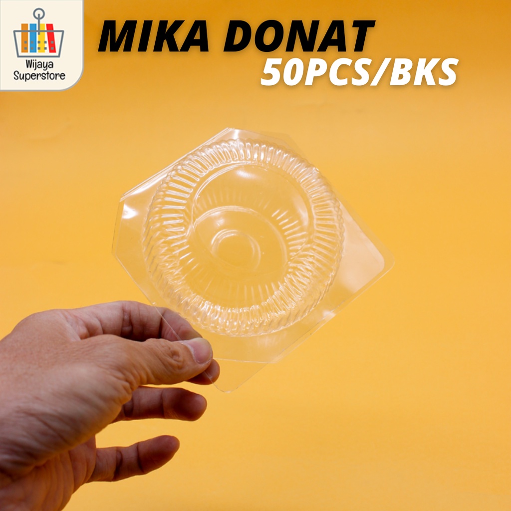 Plastik Box Mika - Mika Donat Bulat - Tray Donut Isi 50 Pcs