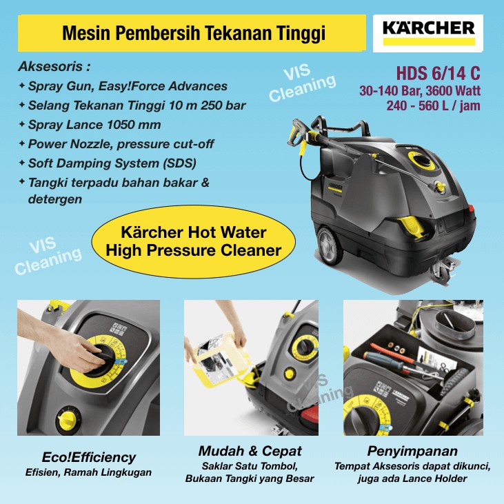 Hot Water High Pressure Cleaner Karcher HDS 6/14 C (140 Bar max)