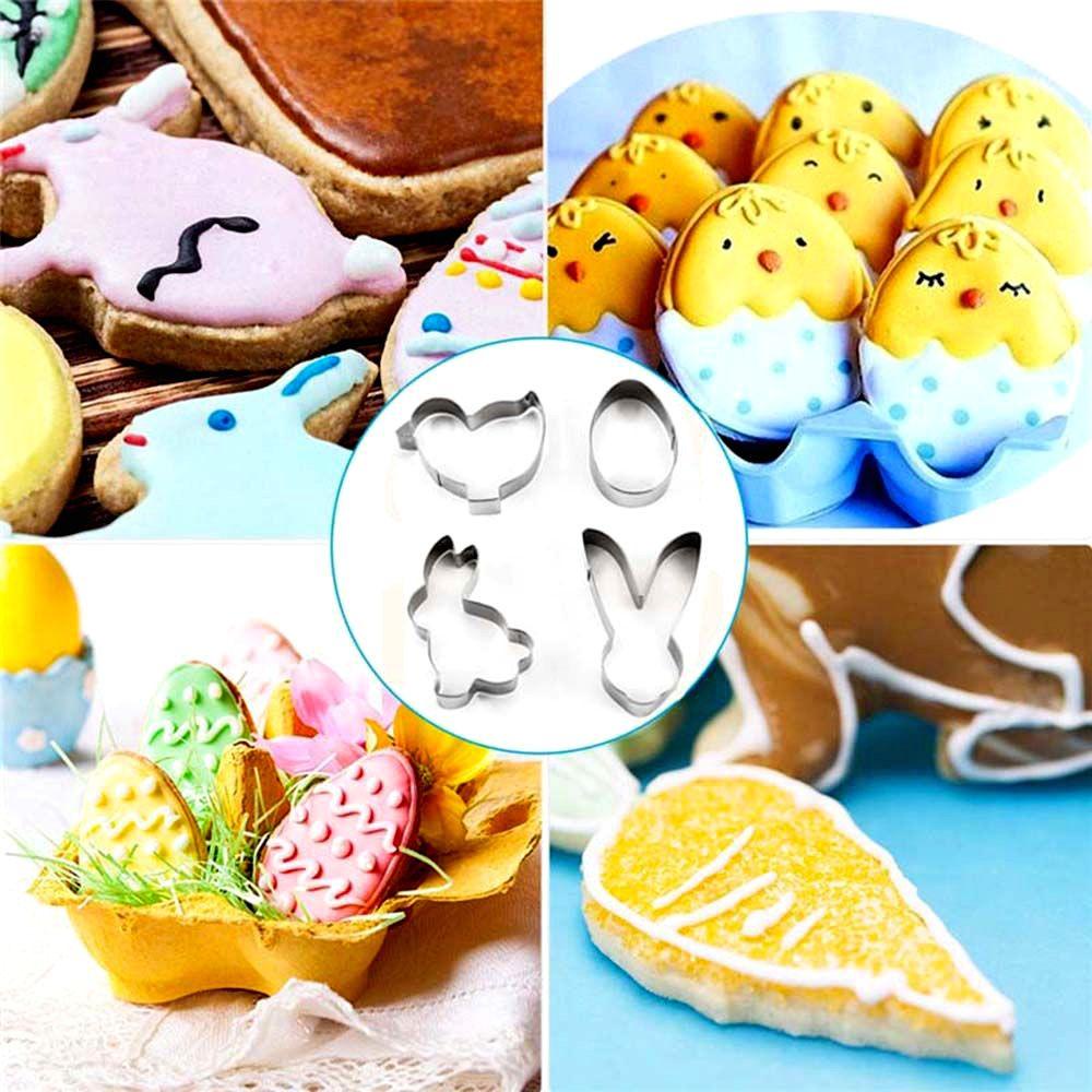 Solighter Easter Biscuit Mold Cetakan Fondant Baking &amp; Pastry Tools Cetakan Kue Kering Rabbit Chick Cookies Cutter