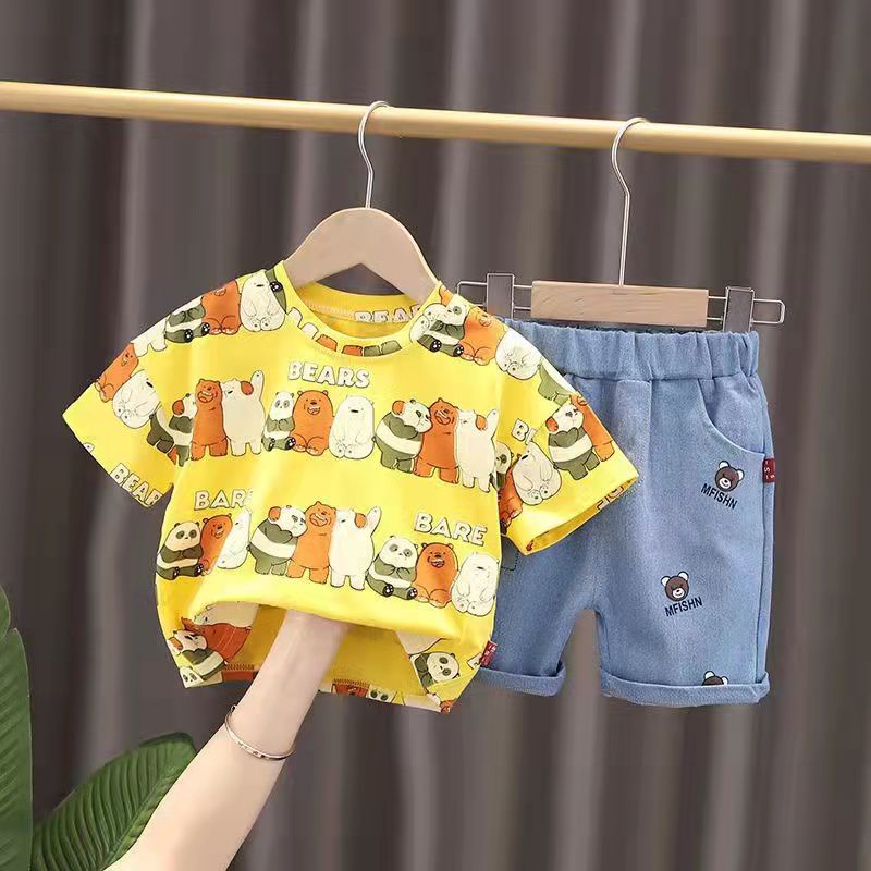 set jeans anak cowok import setelan anak celana pendek usia 1-5 tahun