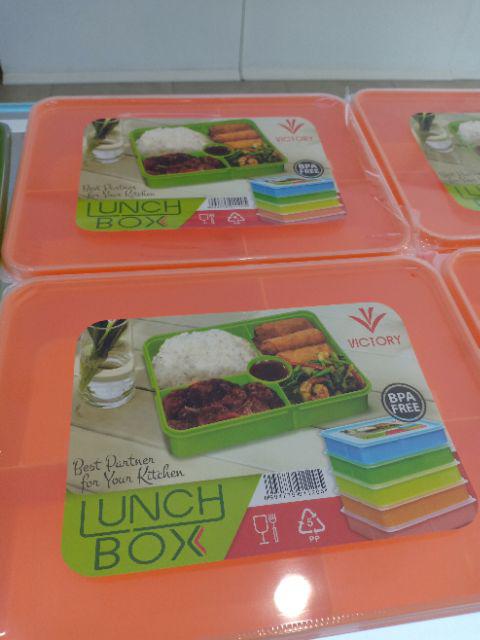 Kotak Makan Catering - Victory Lunch Box 5 Sekat - Orange