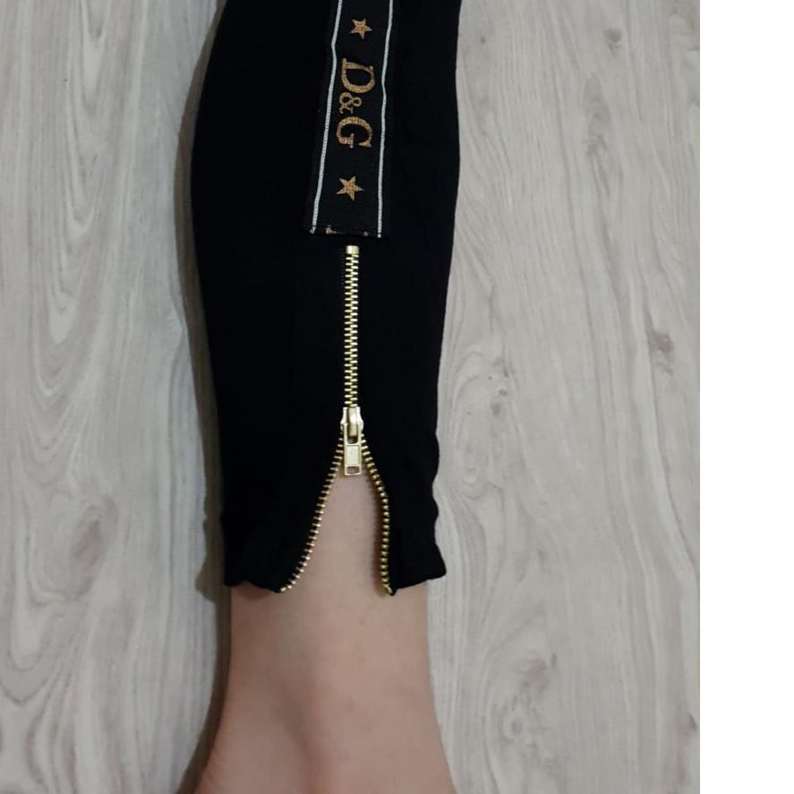 [ 6IK ] Legging Sleting Kaki List G F D / legging fashion / legging import / legging sport / legging