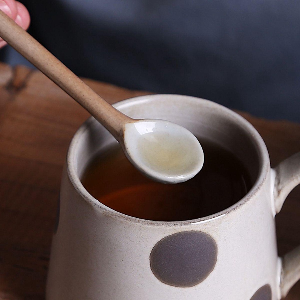 [Elegan] Sendok Kopi Aduk Makan Bayi Gaya Jepang Alat Makan Sendok Garpu Keramik