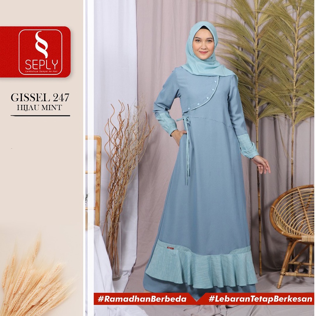 GAMIS SEPLY GISSEL 247 HIJAU MINT PAKAIAN MUSLIM MURAH