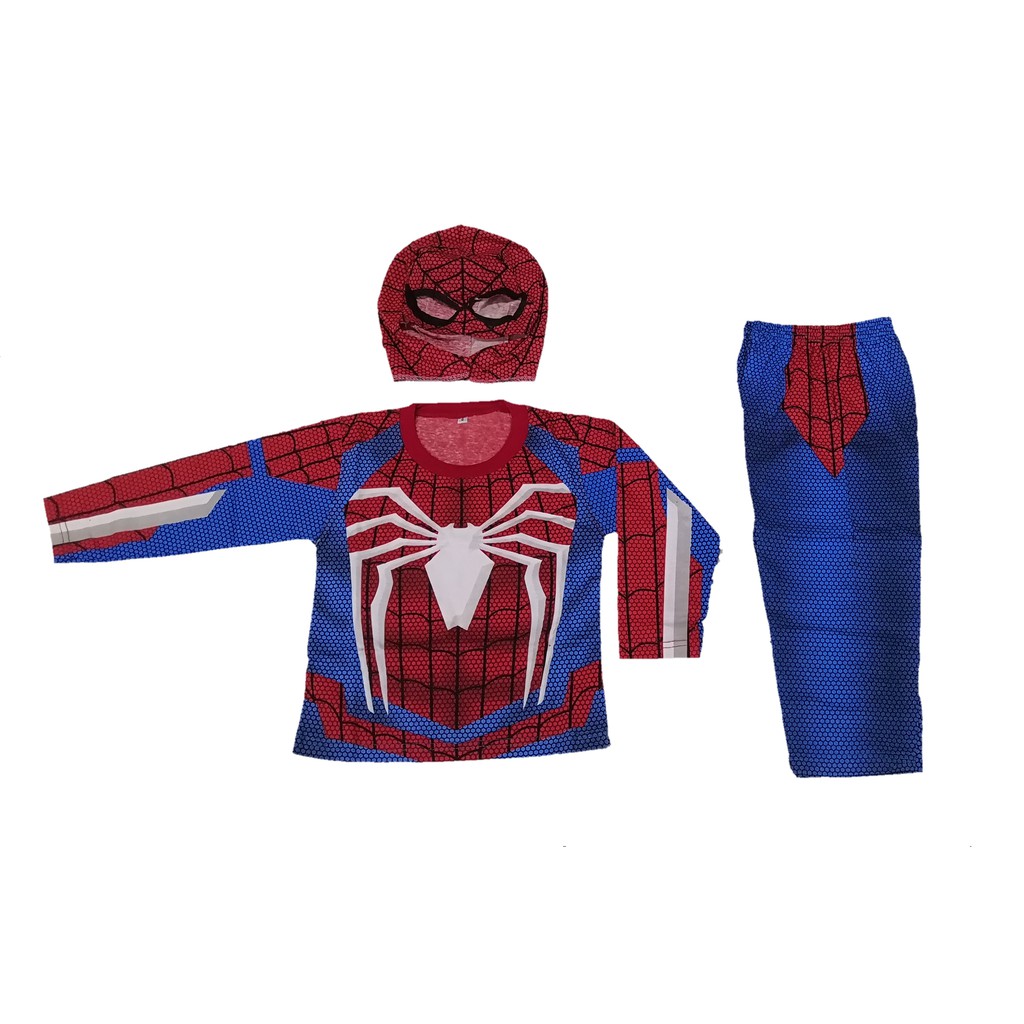 Baju Kostum Anak Spiderman PS4 Game Setelan Panjang Karakter Superhero Avengers