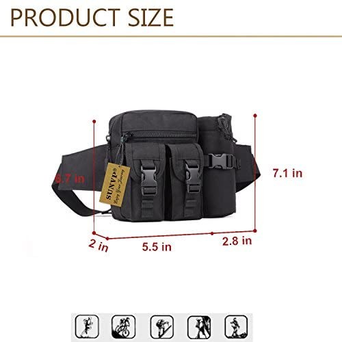 Tactical Waist Bag Military Hip Belt Outdoor Waterproof + Tas Botol