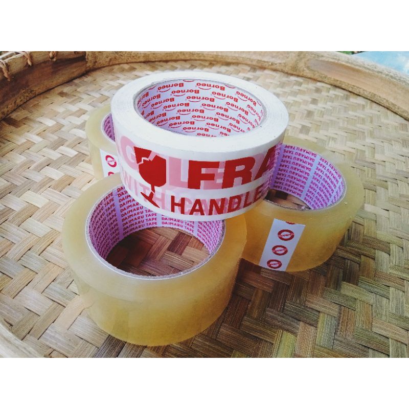 

Solasi bening atau fragile (lakban putih bening)