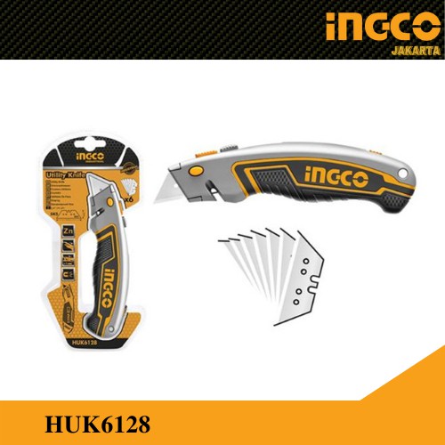 Pisau Cutter Serbaguna / Cutter Tajam / Utility Knife INGCO HUK6128 / Cutter Multifungsi