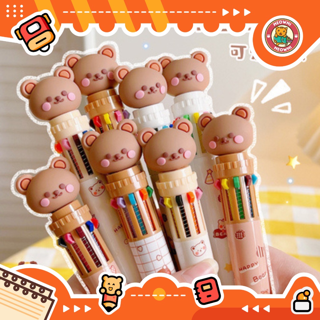 

Pulpen Mekanik 10 warna Bear Aesthetic Lucu PN0367