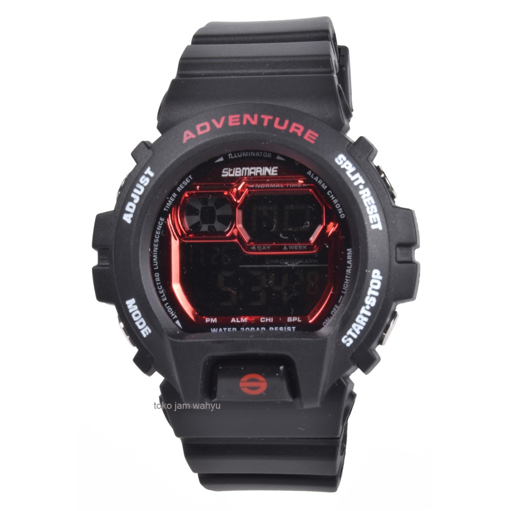 Submarine TP1337 Jam Tangan Pria - Black Red - Resin Strap