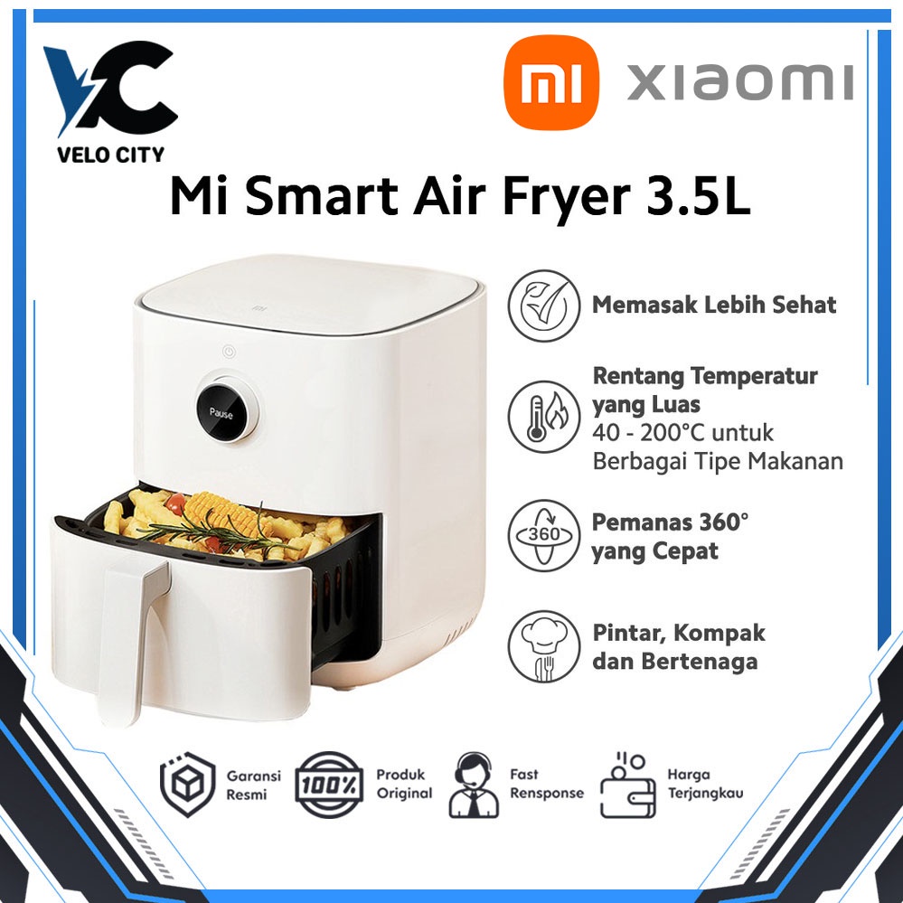 Xiaomi Mi Smart Air Fryer 3.5L Sentuh OLED Lapisan Ganda Anti-lengket