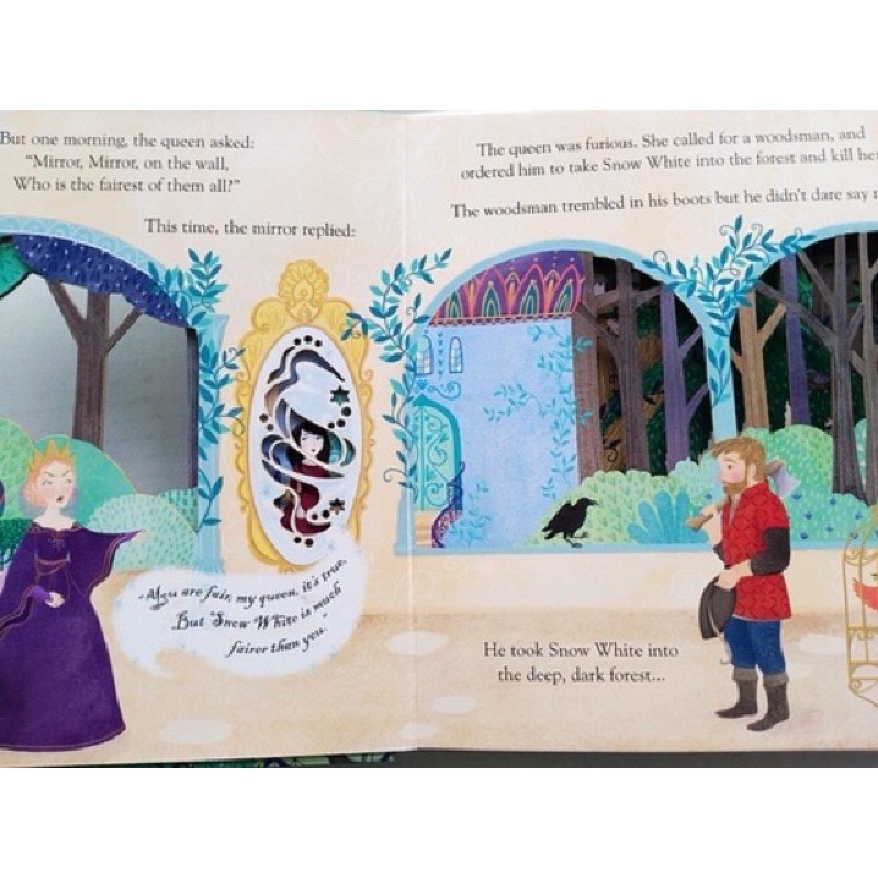 Usborne peep inside a fairy tale snow white and seven dwarfs - buku import anak - kado anak cewek