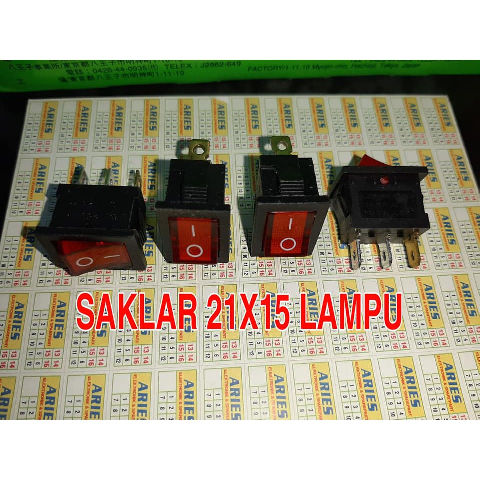 SAKLAR 21X15 PLUS LAMPU ROCKER SWITCH saklar speaker aktif