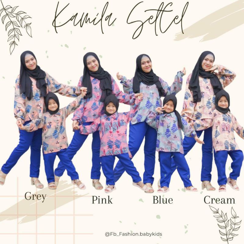 KAMILA SETELAN KEMEJA MOTIF RAYON COUPLE IBU DAN ANAK SIMPLE
