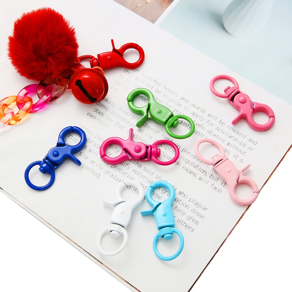 4PCS Colorful Key Chain Ring Metal Lobster Clasp Clips Bag Car Keychain DIYJewelry Accessories Key Hooks Hook Up Base Findings