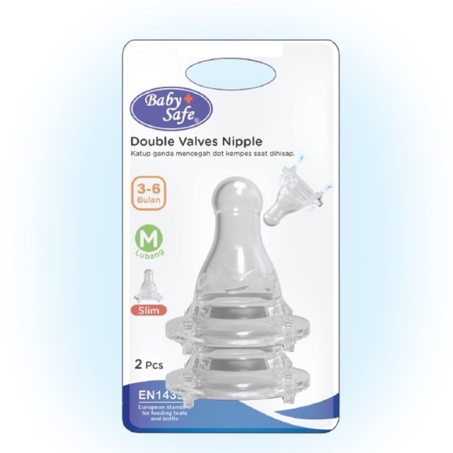 BABY SAFE DOUBLE VALVES NIPPLE SLIM