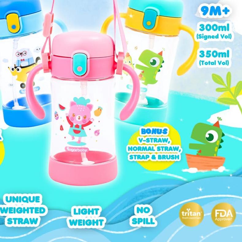 ♥ Botol Sugar Baby Tritan Sippy Cup Star, Rabbit, 2in1, Kid Bottle ✺
