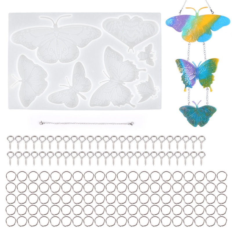 Siy Cetakan Lonceng Angin Butterfly Wind Chimes Bahan Silikon Resin Untuk Dekorasi Rumah