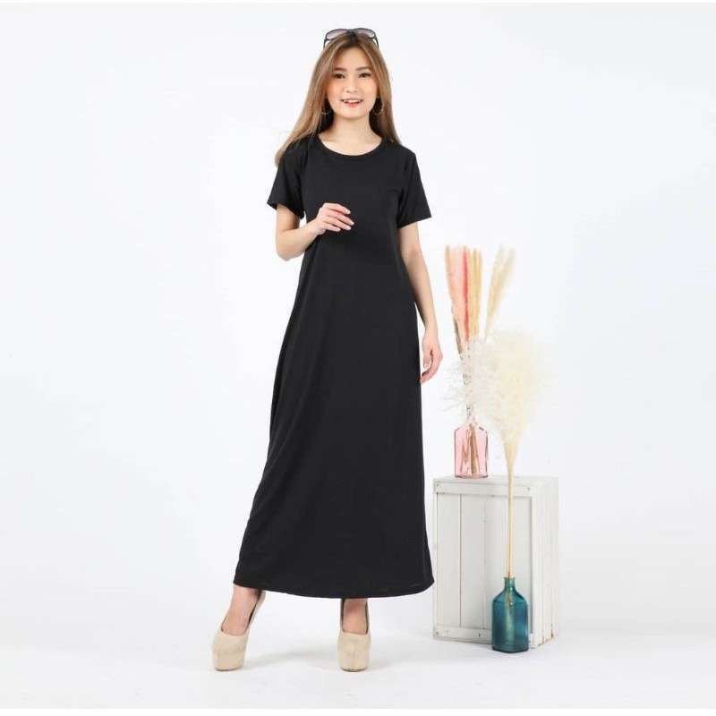 INNER DRESS POLOS HITAM / DALEMAN WANITA DRESS TANPA LENGAN / INNER DRESS LENGAN PANJANG TERBARU