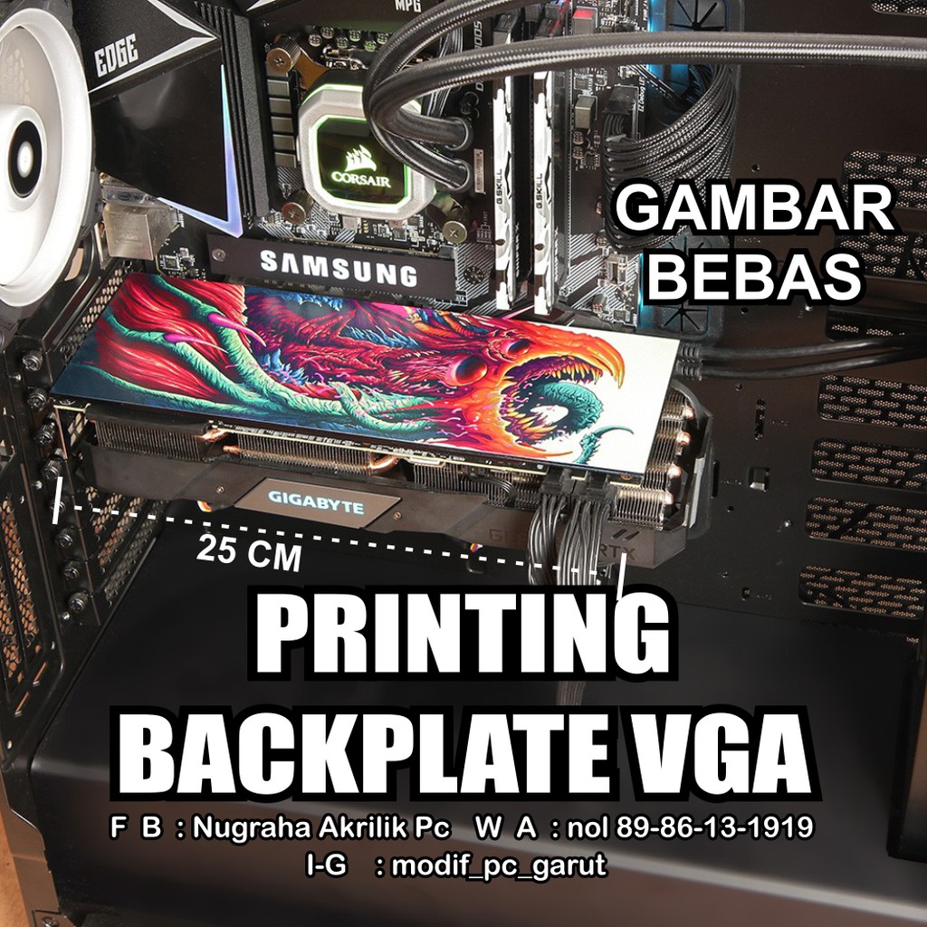 BACKPLATE VGA PRINTING CUSTOM LOGO