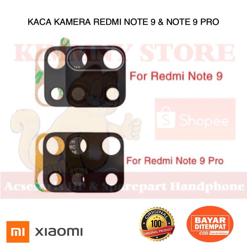 KACA KAMERA LENSA KACA KAMERA  BELAKANG XIAOMI REDMI NOTE 9 / NOTE 9 PRO