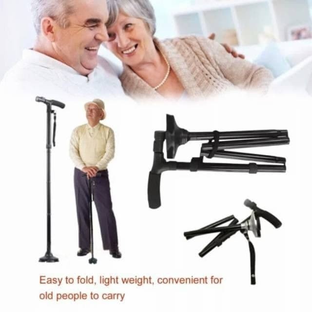 Safety Crutch Crutches Truncheon Walking Stick Walk Strenuous LED