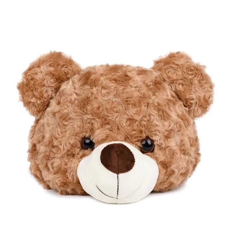 RULLY Tas Selempang Wanita Tali Rantai Teddy Bear Bahan Bulu Bear Head