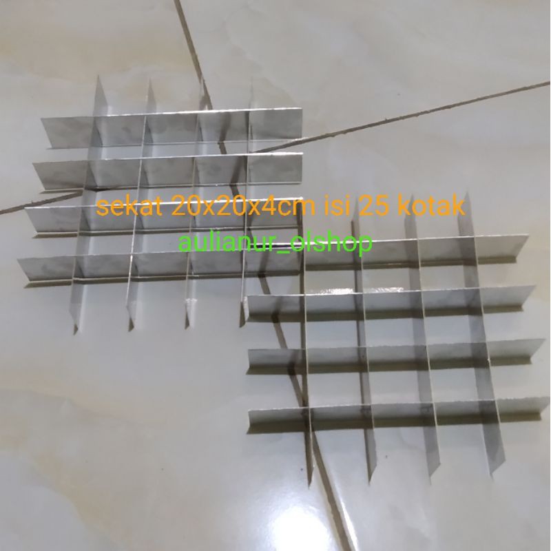 sekat loyang brownies 20x20 / sekat loyang kue 20x20 / isi 25 kotak