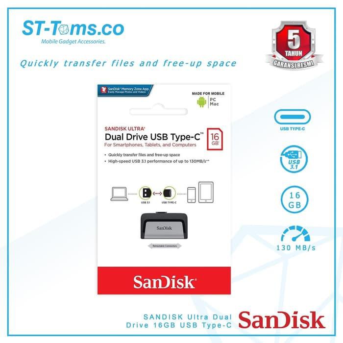 Dijual SANDISK Ultra Dual Drive USB Type-C 16GB SDDDC2-016G-G46 Berkualitas