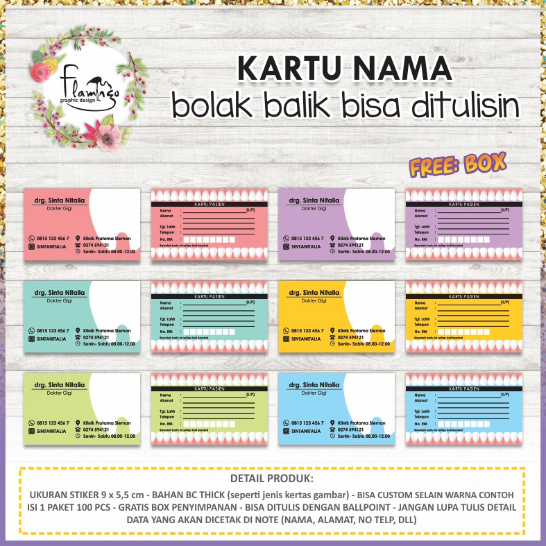 

KARTU NAMA DOKTER GIGI - SISI BALIK NYA BISA DITULISIN