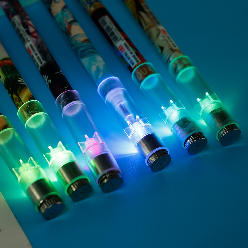 (Random Color) Pulpen Gambar Anime ONE PIECE Dengan Lampu Untuk Anak-Anak