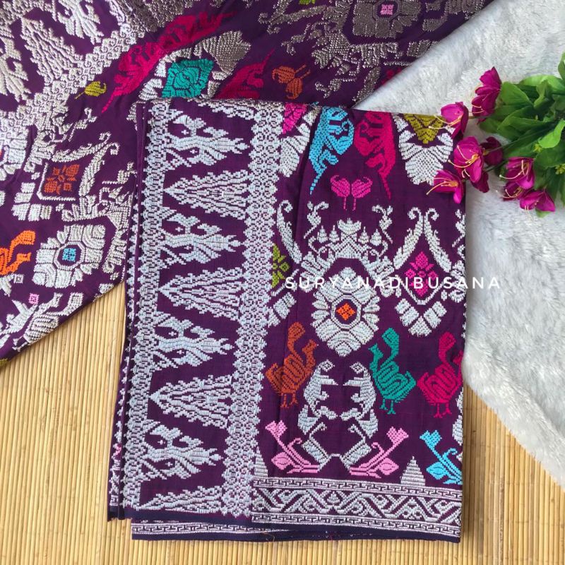 Songket Tenun Bali | Kain bali asli | Songket pasangan benang silver  klungkung