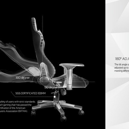 GALAX Gaming Chair GC-02 White - RGB Effect - Lumbar Pillow