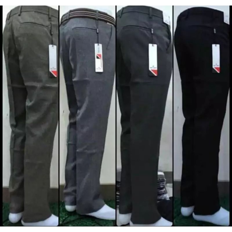 Celana Kerja Slimfit Pria Formal Kantor Wol Panjang Original