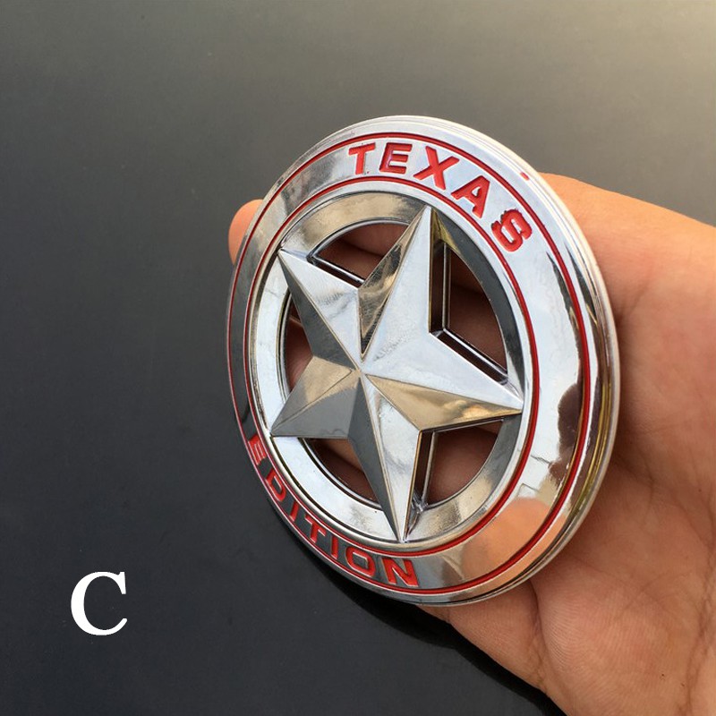 Stiker Emblem Model Texas A Star Edition Bahan Metal untuk Mobil Ford